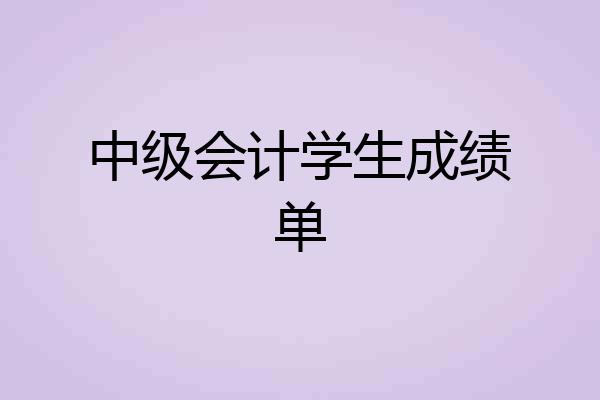 中级会计学生成绩单