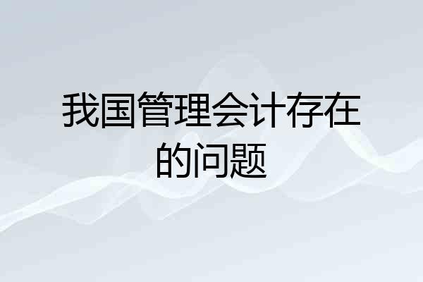 我国管理会计存在的问题