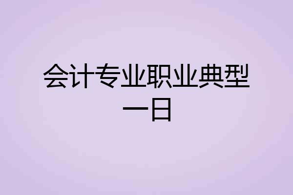 会计专业职业典型一日