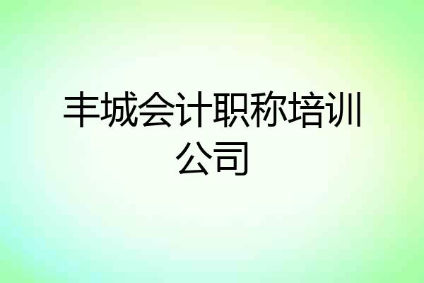 丰城会计职称培训公司