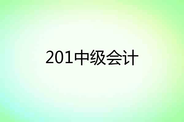 201中级会计
