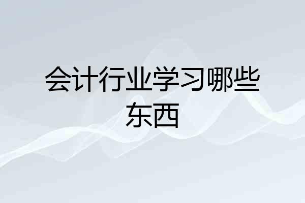 会计行业学习哪些东西