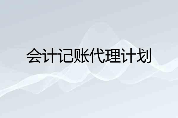 会计记账代理计划