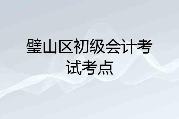 璧山区初级会计考试考点
