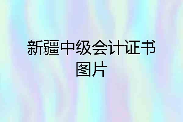 新疆中级会计证书图片