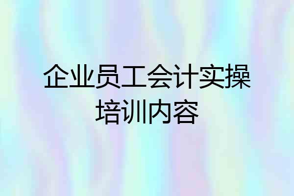 企业员工会计实操培训内容