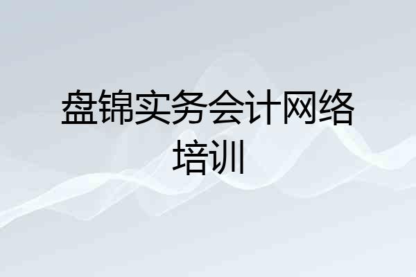 盘锦实务会计网络培训