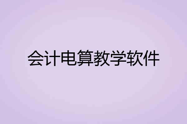 会计电算教学软件