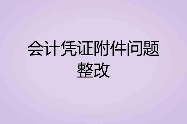 会计凭证附件问题整改