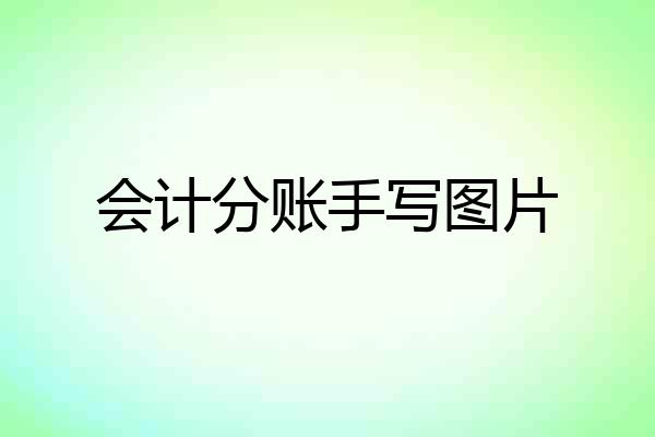 会计分账手写图片