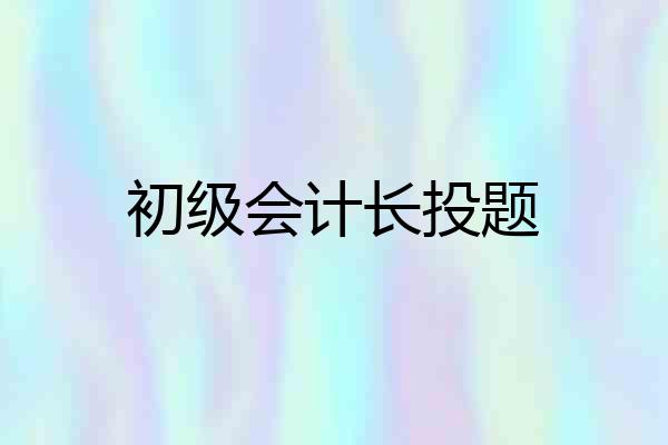 初级会计长投题
