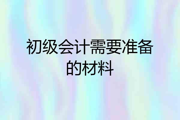 初级会计需要准备的材料