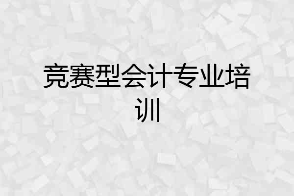 竞赛型会计专业培训