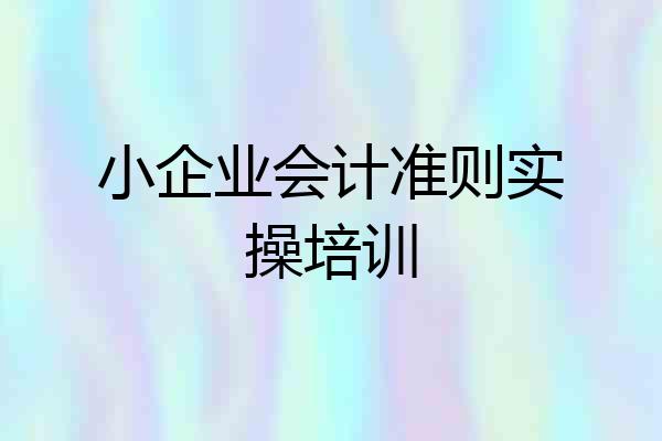 小企业会计准则实操培训