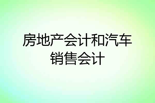 房地产会计和汽车销售会计