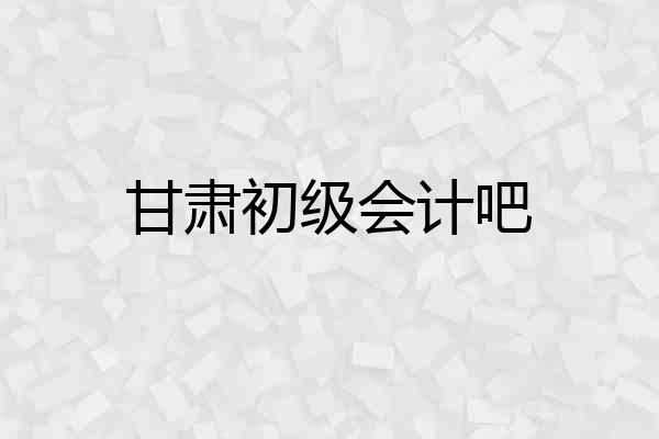 甘肃初级会计吧