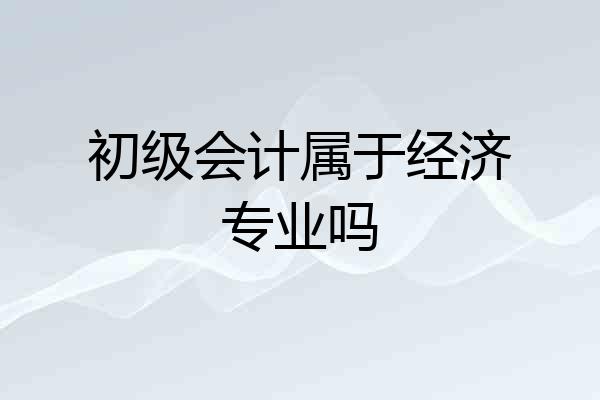 初级会计属于经济专业吗