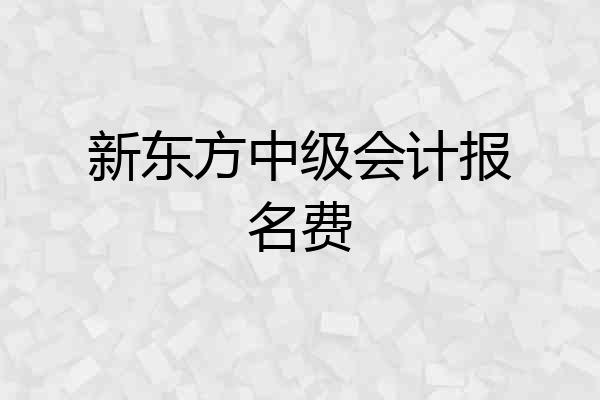 新东方中级会计报名费
