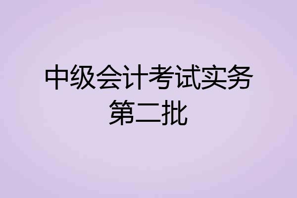 中级会计考试实务第二批