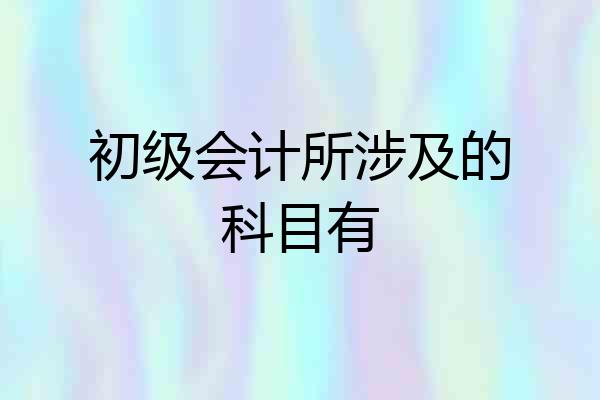 初级会计所涉及的科目有