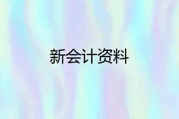 新会计资料