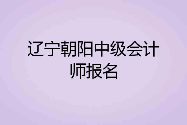 辽宁朝阳中级会计师报名