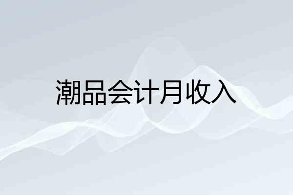 潮品会计月收入