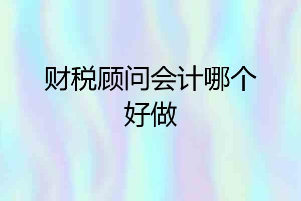 财税顾问会计哪个好做