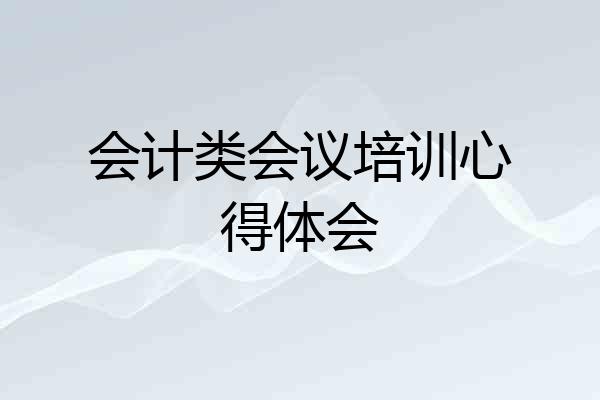 会计类会议培训心得体会