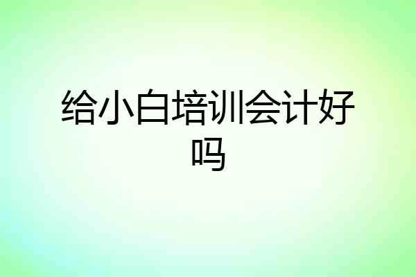 给小白培训会计好吗