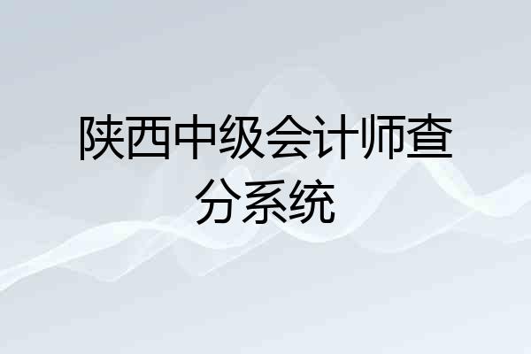 陕西中级会计师查分系统