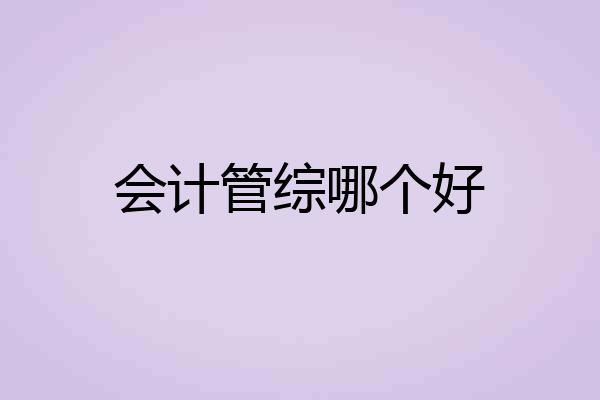 会计管综哪个好