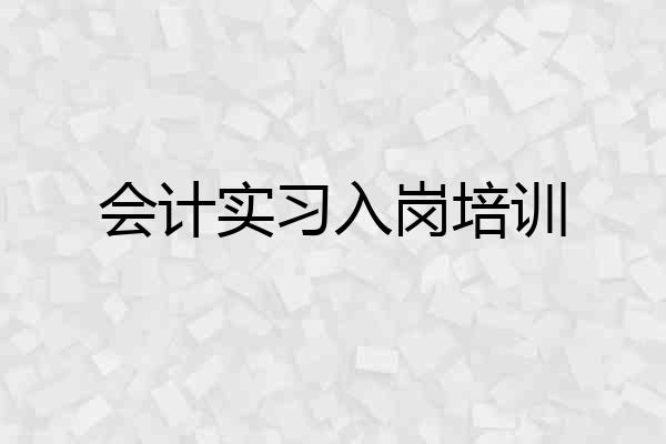 会计实习入岗培训