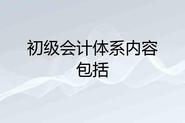 初级会计体系内容包括