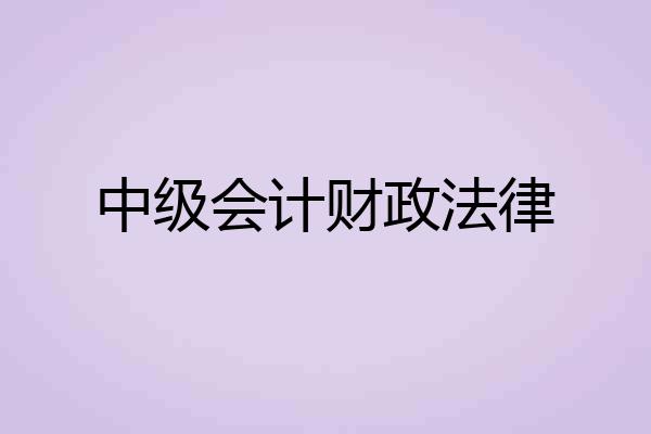 中级会计财政法律
