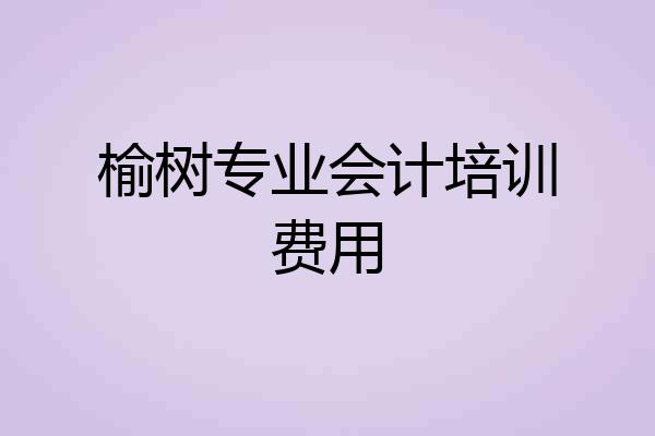 榆树专业会计培训费用