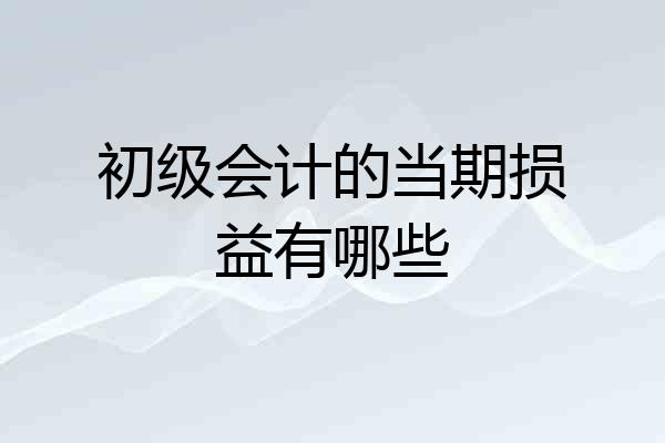 初级会计的当期损益有哪些