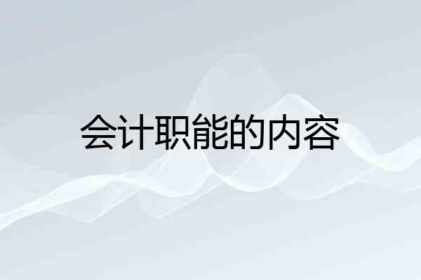 会计职能的内容