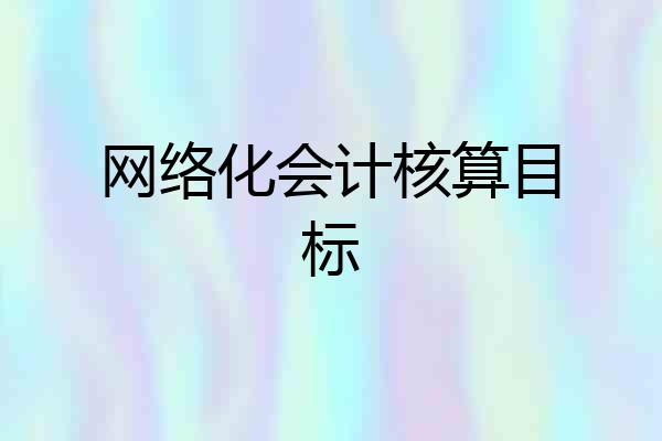 网络化会计核算目标