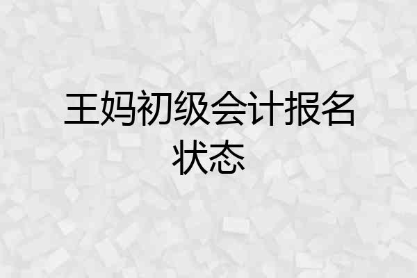 王妈初级会计报名状态