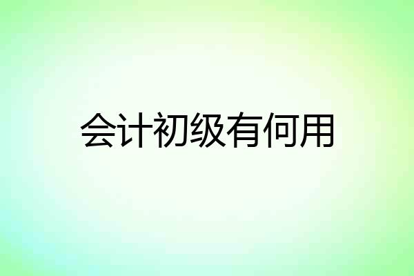 会计初级有何用