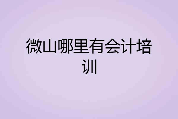 微山哪里有会计培训