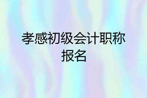 孝感初级会计职称报名