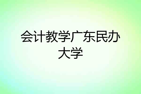 会计教学广东民办大学