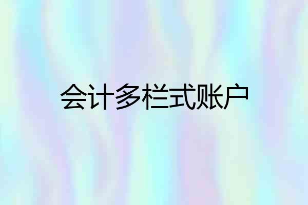 会计多栏式账户