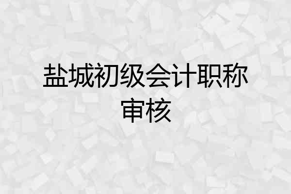 盐城初级会计职称审核