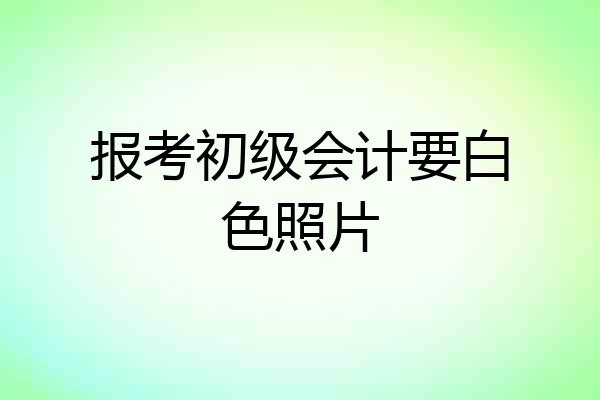 报考初级会计要白色照片