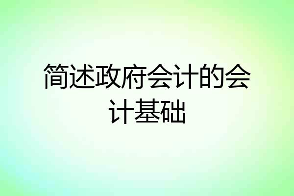 简述政府会计的会计基础