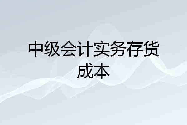 中级会计实务存货成本