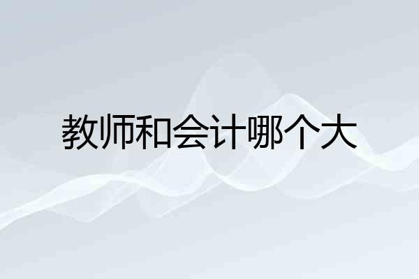 教师和会计哪个大